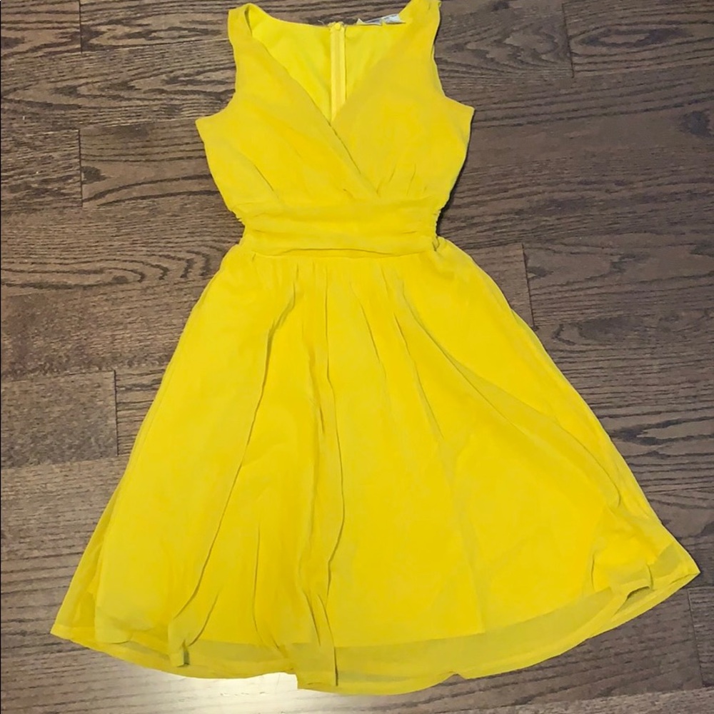 Knee high beautiful yellow dress